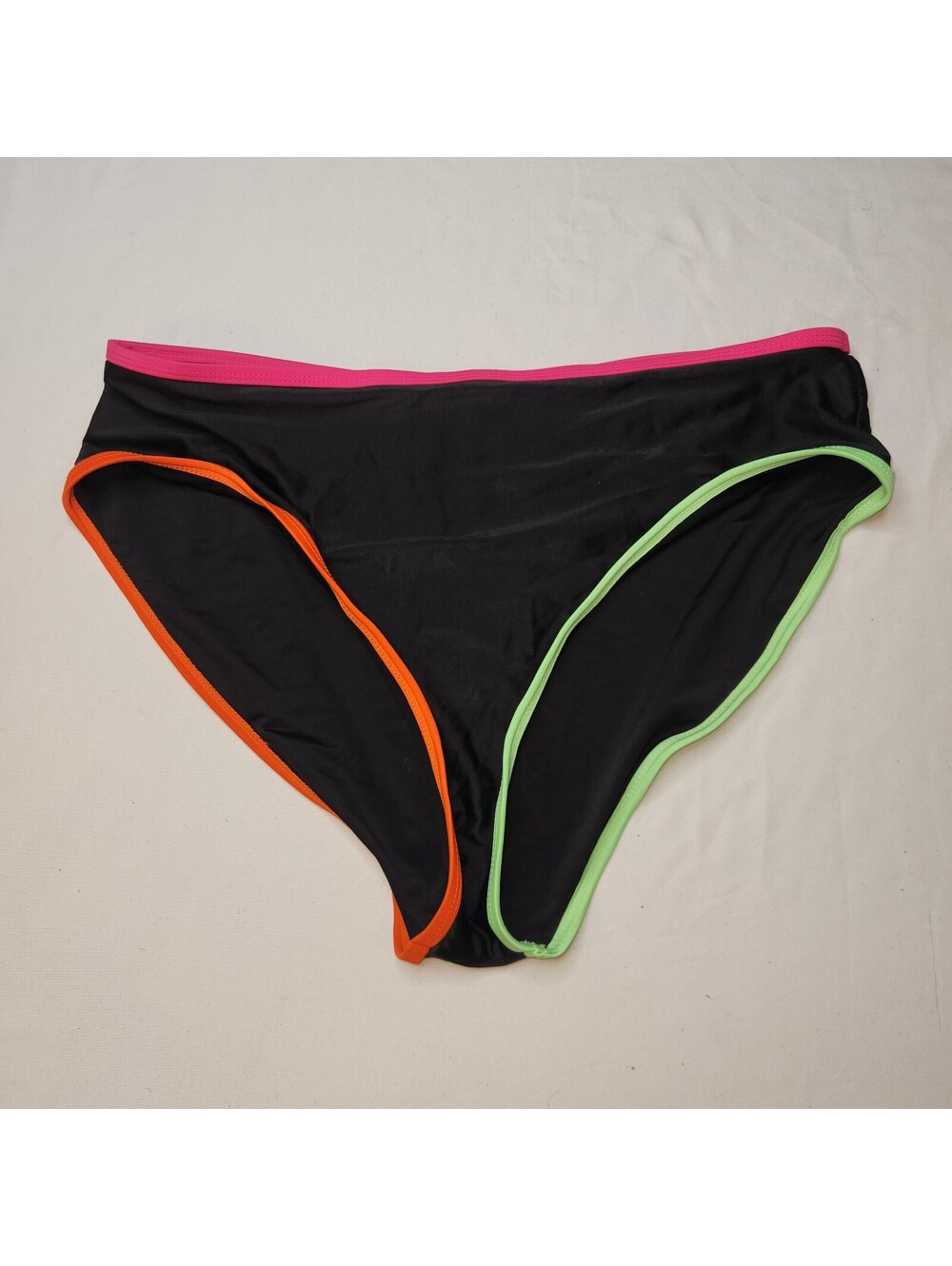 Black Bikini Bottom with Neon Trim